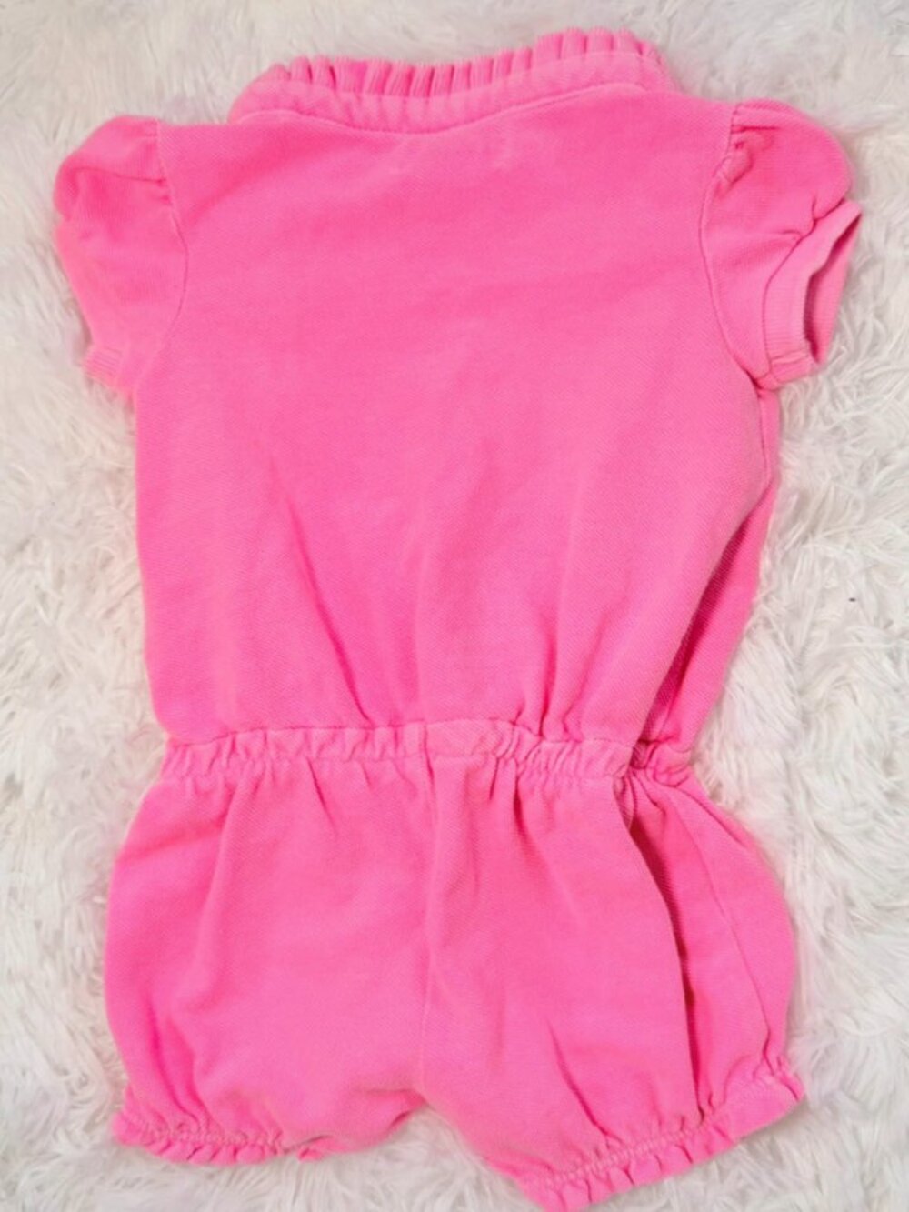 Ralph Lauren Pink Baby Bubble Romper 9M Pony Logo Outfit - Picture 2 of 4